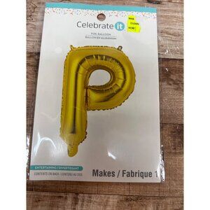 Celebrate It Gold Foil Balloon Letter "P" 14"
